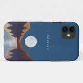 Rustige Abstracte bosmonreflectie Case-Mate iPhone Case (Achterkant (horizontaal))