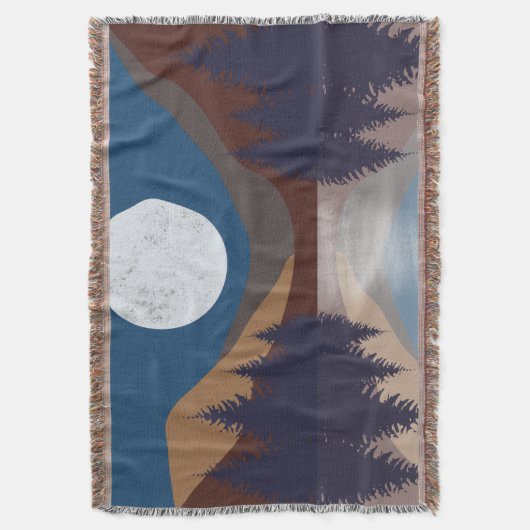 Rustige Abstracte bosmonreflectie Deken (Voorkant Verticaal)