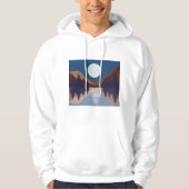 Rustige Abstracte bosmonreflectie Hoodie (Voorkant)