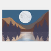 Rustige Abstracte bosmonreflectie Inpakpapier Vel (Voorkant 3)