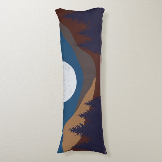 Rustige Abstracte bosmonreflectie Lichaamskussen (Voorkant Verticaal)