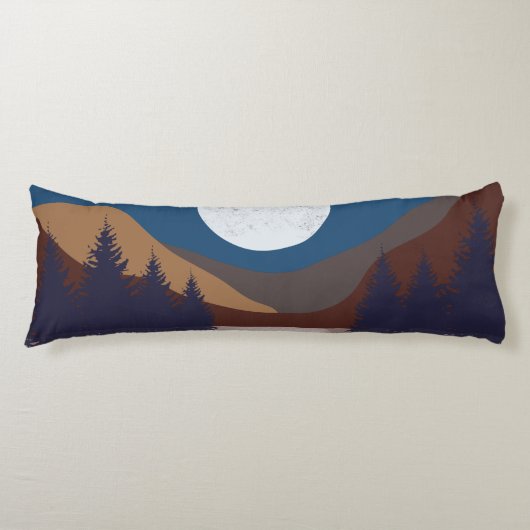 Rustige Abstracte bosmonreflectie Lichaamskussen (Voorkant)