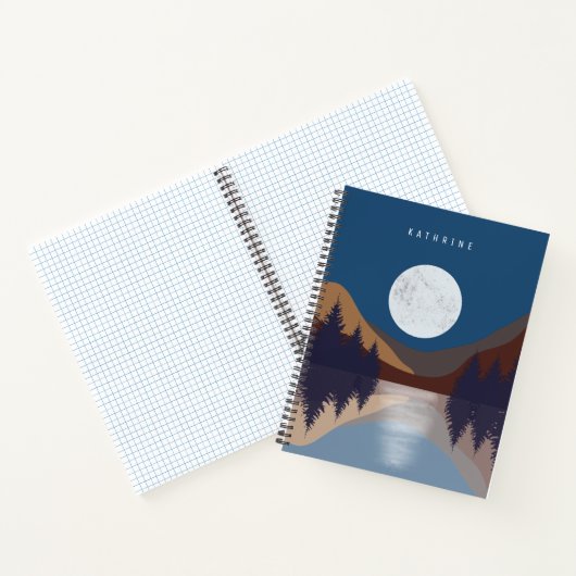 Rustige Abstracte bosmonreflectie Notitieboek (Binnen)