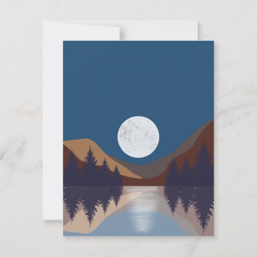 Rustige Abstracte bosmonreflectie Notitiekaartje (Achterkant)