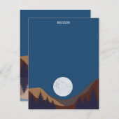 Rustige Abstracte bosmonreflectie Notitiekaartje (Voorkant / Achterkant)