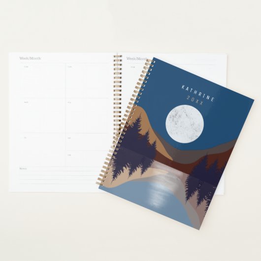 Rustige Abstracte bosmonreflectie Planner (Display)