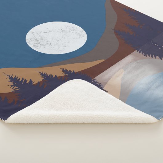 Rustige Abstracte bosmonreflectie Sherpa Deken (3/4)