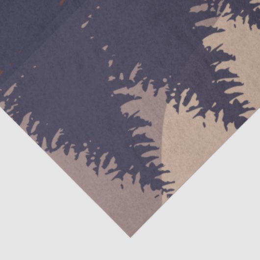 Rustige Abstracte bosmonreflectie Tissuepapier (Detail)