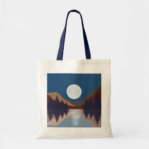 Rustige Abstracte bosmonreflectie Tote Bag