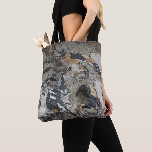 Rustige Abstracte driftwood fotobediende Tote Bag (Dichtbij)