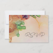Rustige Abstracte Floral Wedding RSVP-kaart RSVP Kaartje (Voorkant)