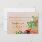 Rustige Abstracte Floral Wedding RSVP-kaart RSVP Kaartje (Achterkant)