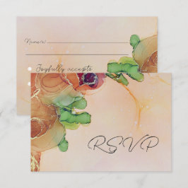 Rustige Abstracte Floral Wedding RSVP-kaart RSVP Kaartje