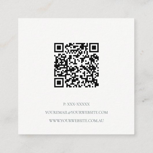 Rustige Abstracte Ivory Gold Grey QR Code Logo Vierkante Visitekaartje (Achterkant)
