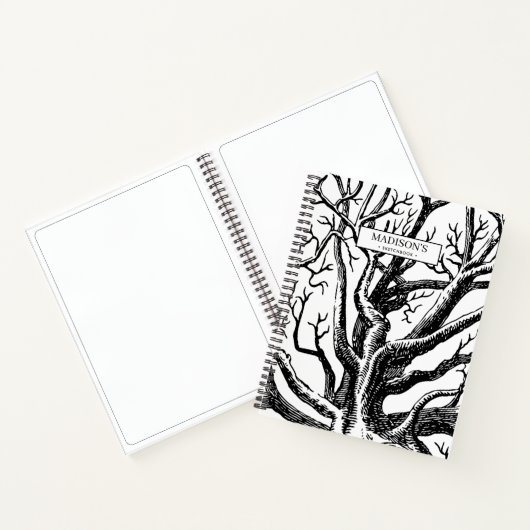 Rustige Abstracte structuurhandleiding (zwart/wit) Notitieboek (Binnen)