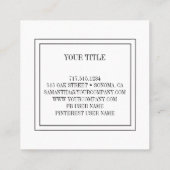 Rustige achtergrond Uitgebreide uitsteeksels Vierkante Visitekaartje (Achterkant)