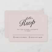 Rustige achtertuin Botanisch Leaf Hand Script RSVP Kaart (Voorkant / Achterkant)