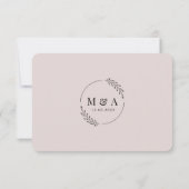 Rustige achtertuin Botanisch Leaf Hand Script RSVP Kaart (Achterkant)