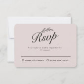 Rustige achtertuin Botanisch Leaf Hand Script RSVP Kaart (Voorkant)
