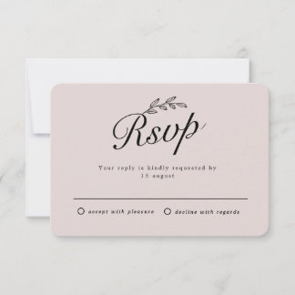 Rustige achtertuin Botanisch Leaf Hand Script RSVP Kaart