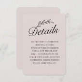 Rustige achtertuin Botanisch Leaf Hand Script RSVP Kaart (Voorkant / Achterkant)