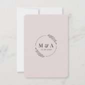 Rustige achtertuin Botanisch Leaf Hand Script RSVP Kaart (Achterkant)