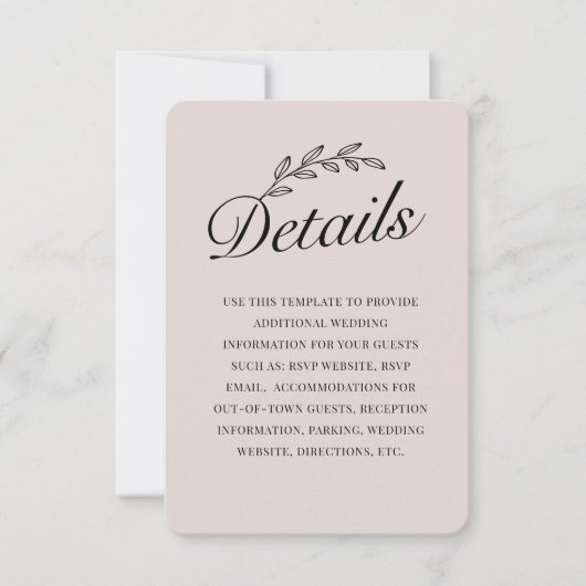 Rustige achtertuin Botanisch Leaf Hand Script RSVP Kaart (Voorkant)