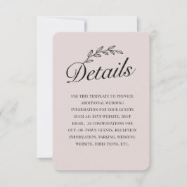 Rustige achtertuin Botanisch Leaf Hand Script RSVP Kaart