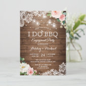 Rustige achtertuin I DO BBQ Engagement Party Kaart (Staand voorkant)