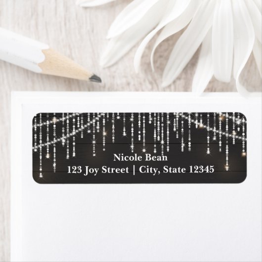 Rustige Adresetiketten met houten mest Etiket (Insitu)