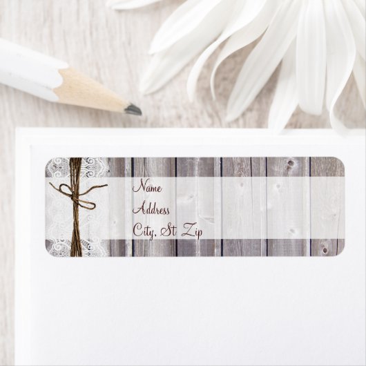 Rustige Adresetiketten van landwijn met Barn Wood Etiket (Insitu)