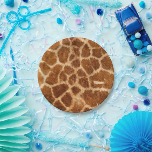 rustige afrikaanse mode safari diergiraffdruk papieren bordje (Feest)