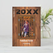 Rustige Afstuderen Cherry String Lights Barn Wood Kaart (Staand voorkant)