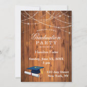 Rustige Afstuderen Cherry String Lights Barn Wood Kaart (Achterkant)