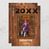 Rustige Afstuderen Cherry String Lights Barn Wood Kaart (Voorkant / Achterkant)