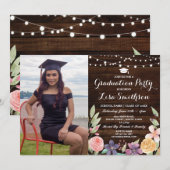 Rustige Afstuderen Flowers Lights Hood Foto Kaart (Voorkant / Achterkant)