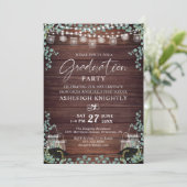 Rustige Afstuderen Hout Eucalyptus String Lights Kaart (Staand voorkant)