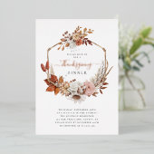 Rustige afval laat Thanksgiving eten Folie Uitnodiging (Staand Voorkant)