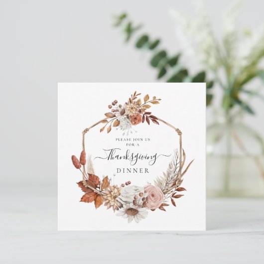 Rustige afval laat Thanksgiving eten Kaart (Staand voorkant)