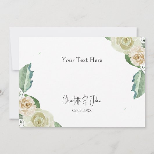 Rustige Airy Botanical Neutral Floral Wedding Bedankkaart (Achterkant)