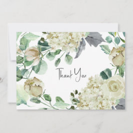 Rustige Airy Botanical Neutral Floral Wedding Bedankkaart