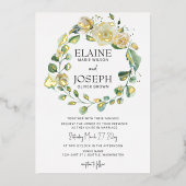 Rustige Airy Botanical Neutral Floral Wedding Folie Uitnodiging (Voorkant)
