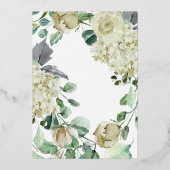 Rustige Airy Botanical Neutral Floral Wedding Folie Uitnodiging (Achterkant)