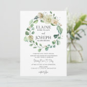 Rustige Airy Botanical Neutral Floral Wedding Kaart (Staand voorkant)