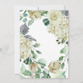 Rustige Airy Botanical Neutral Floral Wedding Kaart (Achterkant)