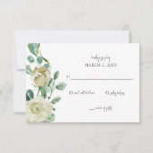 Rustige Airy Botanical Neutral Floral Wedding RSVP Kaartje (Voorkant)