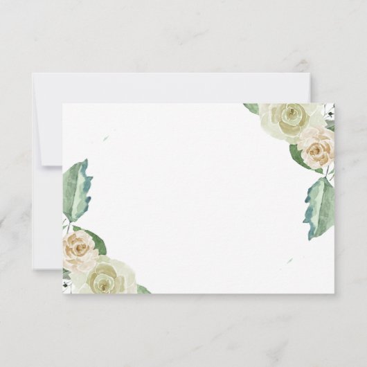 Rustige Airy Botanical Neutral Floral Wedding RSVP Kaartje (Achterkant)