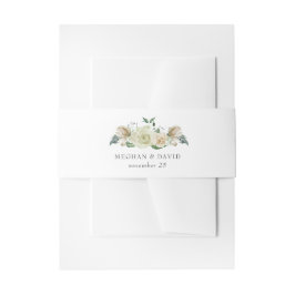 Rustige Airy Botanical Neutral Floral Wedding Uitnodigingen Wikkel