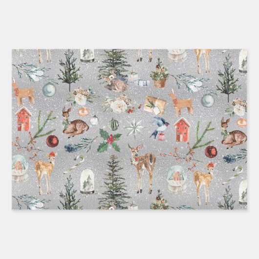 Rustige Alles kerstkraft Gold en zilver Inpakpapier Vel (Voorkant 2)