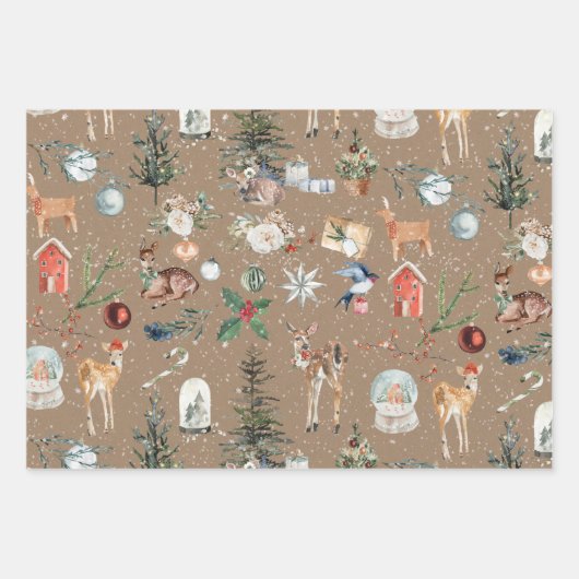 Rustige Alles kerstkraft Gold en zilver Inpakpapier Vel (Voorkant)